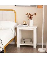 Gouun 2-Tier Modern Compact End Table with Storage Shelf