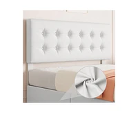 gaomon Queen Size Bed Frame with 4 Storage Drawers and Headboard, Pu Upholstered Platform Bed Frame with Stitched Button Tufted Design