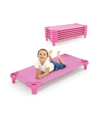 Gouun Kids Stackable Daycare Cot Pack of 6 with Detachable Oxford Cloth