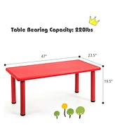 Gouun Kids Plastic Rectangular Learn and Play Table