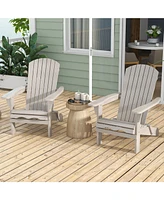 Gouun Folding Adirondack Chair Set of 2 with High Backrest and Wide Armrests