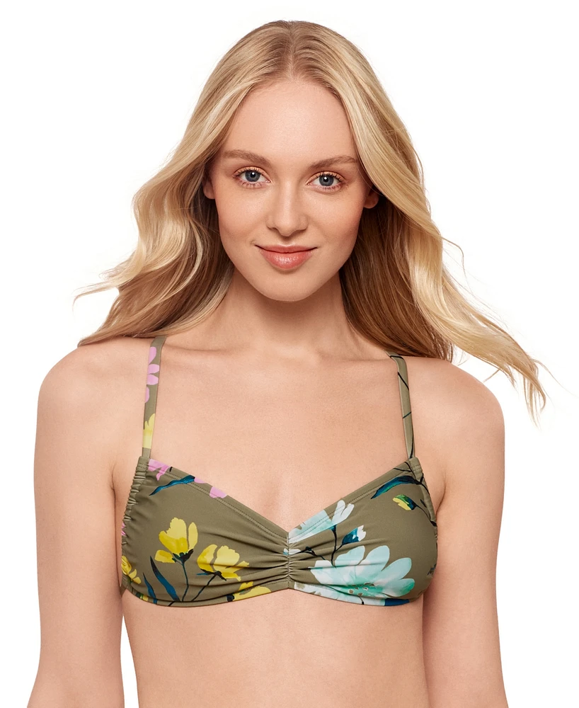 Salt + Cove Juniors' Floral-Print Sweetheart Bikini Top, Exclusively at Macy's