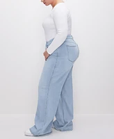 Good American Women's Skate High-Rise Wide-Leg Jeans