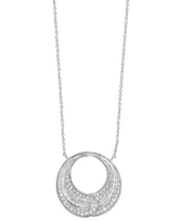 Effy Collection Diamond Open Circle Pendant 18" Necklace (7/8 ct. t.w.) in 14k White Gold