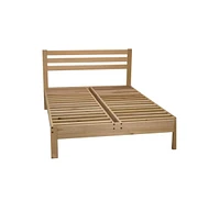 Slickblue FarmHome Natural Queen Size Platform Bed with Rustic Design