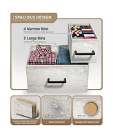 Sorbus Dresser with 7 Drawers - Storage Chest Organizer with Steel Frame, Wood Top, Handles