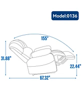 Mondawe Large Manual Recliner Chair Fabric For Living Room
