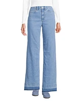 Lands' End Recover High Rise Wide Leg Blue Jeans