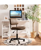 Gouun Pu Leather Adjustable Office Chair Swivel Task Chair with Backrest