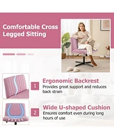 Gouun Criss Cross Legged Chair No Wheels 120° Rocking Adjustable Height