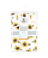 Hudson Baby Girls Convertible Swaddle Sleep Sack, Sunflower