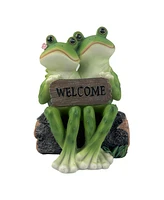 Fc Design "2-pc Gift Set" 6"H Frog Couple on Bench with Welcome Sign Figurine Statue Ornament Home Room Office Decor and Perfect Gift Ideas for Housew