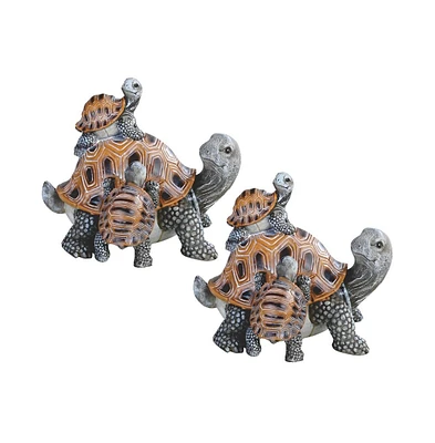 Fc Design "2-pc Gift Set" 7"H Turtle Family Figurine Statue Ornament Home Room Office Decor and Perfect Gift Ideas for Housewarming, Holidays and Birt