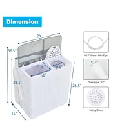 Gouun Twin Tub Portable Washing Machine with Timer Control and Drain Pump for Apartment