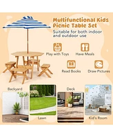 Gouun Kids Wooden Table Set for Children Aged 3+ Years