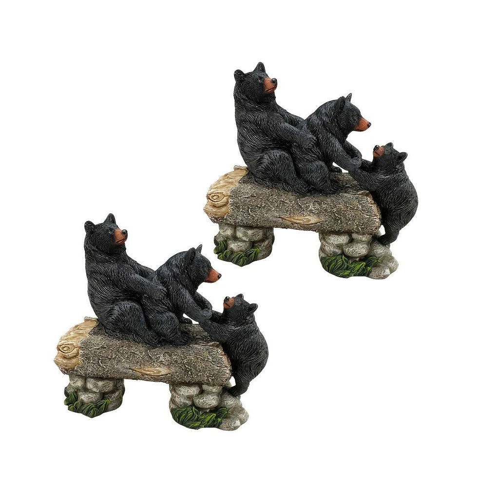 Fc Design "2-pc Gift Set" 9.75"W Bear Family Crossing Bridge Figurine Statue Ornament Home Room Office Decor and Perfect Gift Ideas for Housewarming,