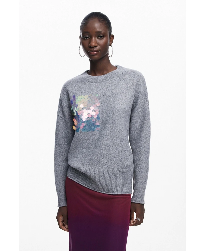 Desigual Women's Gray scale sweater