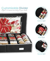 Hearth & Harbor Wrapping Paper Storage Container - Christmas Bag with Interior Pockets