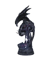 Fc Design "2-pc Gift Set" 12"H Led Black Dragon Leaning on Castle Figurine Statue Ornament Home Room Office Decor and Perfect Gift Ideas for Housewarm