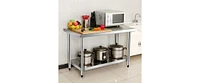 Slickblue Commercial Kitchen Stainless Steel Work Table for Professional Kitchens