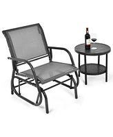 Gouun Outdoor Single Swing Glider Rocking Chair with Armrest