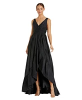 Mac Duggal Women's Taffeta Hi-Low Ruffle Gown