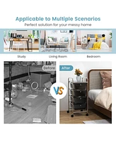 Gouun 4-Drawer Rolling Storage Cart with Plastic Drawers and Metal Frame