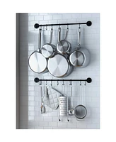 Slickblue Metal Wall-Mounted Pot Rack with 20 Hanging Hooks for Kitchen Storage and Organization