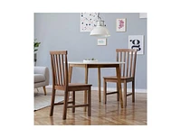 Slickblue Set of 2 Solid Wood Armless Mission Style Dining Chairs