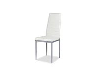 Slickblue Set of 4 Modern High Back Brown Pvc Leather Dining Chairs with Metal Legs