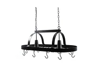 Slickblue Ceiling-Mounted Hanging Pot Rack with 10 Hooks for Stylish Kitchen Storage and Organization