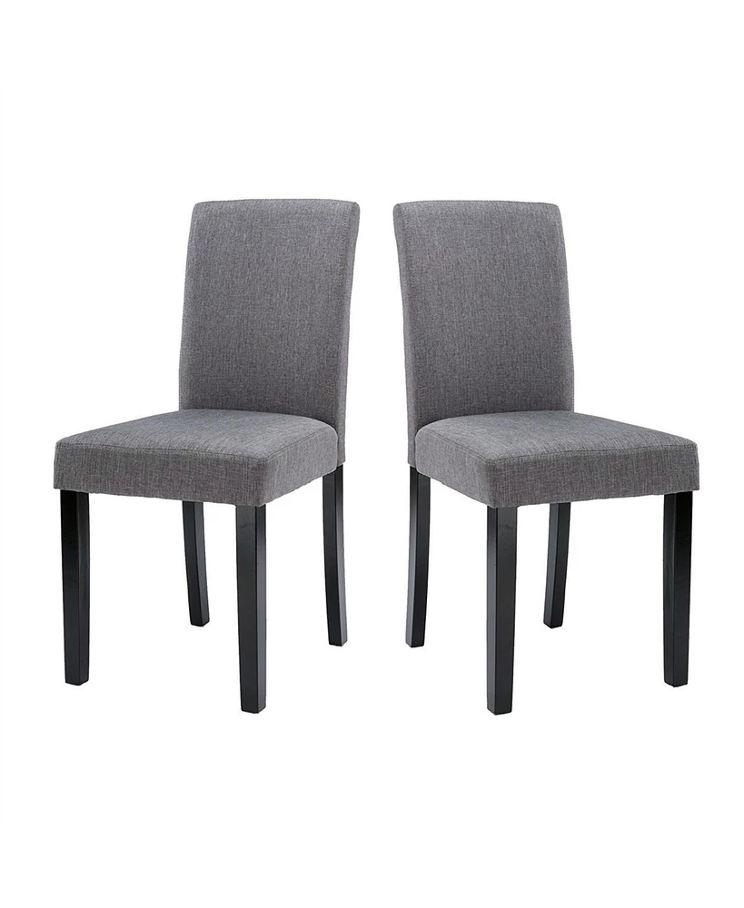 Slickblue Set of 2 - Fabric Dining Chairs with Wood Legs