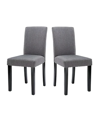 Slickblue Set of 2 - Fabric Dining Chairs with Wood Legs