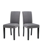 Slickblue Set of 2 - Fabric Dining Chairs with Wood Legs