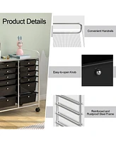 Gouun 12 Drawers Rolling Cart Storage Scrapbook Paper Organizer Bins