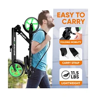 Hurtle Foldable Kick Scooter With Adjustable Handlebar - Green
