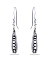 Macy's Oxidized Beaded Elongated Tear Drop Earrings