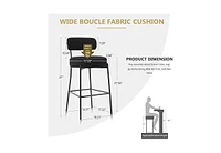 Dyhome Bar Stools Set of 3, 27 Inches Counter Height Kitchen with Back, Modern Metal Tall for Island