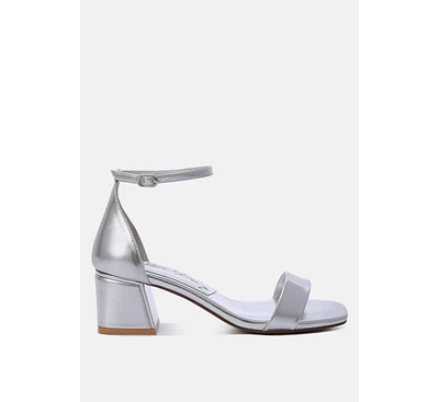 London Rag Makena Metallic Block Heel Sandals