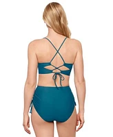 Salt Cove Juniors Push Up Midkini Top Shirred High Waist Bottoms Exclusively At Macys