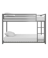 Slickblue Twin over Modern Low Height Metal Bunk Bed for Space-Saving and Easy Access