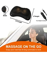Shiatsu Massage Cushion with Heat, Full-Body Back, Neck, and Lumbar Relief, Usb Powered for Home, Office, or Car Use