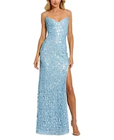 Mac Duggal Women's Embellished Spaghetti Strap V Neck Gown with Slit