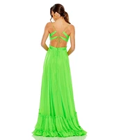 Mac Duggal Women's Ruched tiered spaghetti strap gown