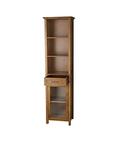 Slickblue Bathroom Linen Tower Storage Cabinet with Open Shelves and Ample Storage Space