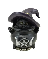 Fc Design "2-pc Set" 5.75"H Led Cat in Cauldron Figurine Statue Ornament Home Room Office Decor and Perfect Ideas for Housewarming, Holidays and Birth