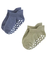 Hudson Baby Boys Non-Skid No-Show Socks Asst Stripes