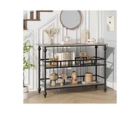 gaomon Console Table, 3-Tier Sofa Tables Narrow Entryway Table with Storage