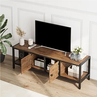 gaomon 58 Inch Tv Stand for Bedroom, Farmhouse Tv Cabinet with Storage, Tv Consoles up to 65 Inch Tv, Wooden Tv Stand with Open Storage Shelves for Li