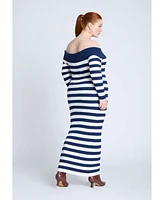 Eloquii Plus Stripe Overlay Dress